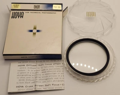 Vintage Hoya Filter 62mm Cross Screen Made Japan In Original Box w Case - Image 1 of 3