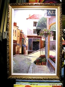 EUROPE ART ANTIQUE SHOP 36" CANVAS STRETCHED OIL PAINTING HOME DECOR ART S85 - Picture 1 of 1