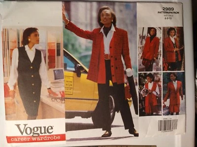 Vogue 2989 Sewing Pattern sz 6-8-10 Women's Skirt Jacket Vest Pants - Image 1 of 3