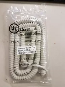 25 Foot White Handset Curly Cord - Picture 1 of 1