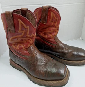 Cody James Disruptor Red Brown Leather Comp Toe Waterproof Work Boots Men 10.5EE - Picture 1 of 24