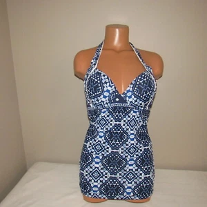 Tommy Bahama Cowrie UW Full Cvg Molded Cup Tankini Swim Top Mare Navy S/DD NWT - Picture 1 of 4