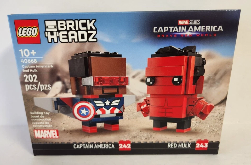 Lego BrickHeadz 40668 Capitán América y Hulk Rojo 202 Piezas Marvel 2024 Nuevo Foto 1 de 4