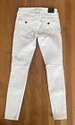 Jeans femme True Religion « Casey » taille basse blanc super maigre taille 24