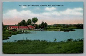 Casa de barco de postal en el embalse de Pymatuning cerca de Jamestown Pennsylvania sin publicar - Imagen 1 de 2