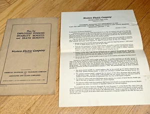 1940 WESTERN ELECTRIC / AT&T Pension, Disability and Death Benefit Book - Bild 1 von 11