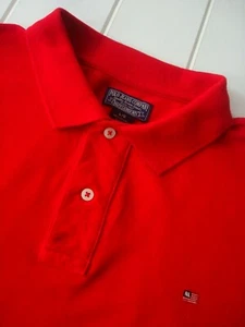 Vintage 90's Polo Jeans Co Men L 48 Red Pique Polo SHIRT American Flag NICE - Picture 1 of 10