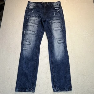 SOUTHPOLE Jeans Men’s Size 34x32 Distressed Dark Wash Straight Leg RN82628 - Picture 1 of 15