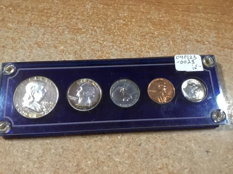 1954-US Proof Set 90% Silver 5 coins in  Capital Holder-040123-0023 Cover