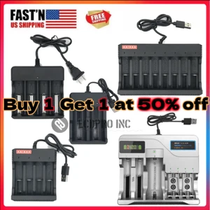 8Slots Universal Battery Charger For AA AAA 9V Ni-MH Rechargeable Batteries US - Picture 1 of 47
