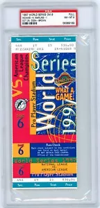 MLB 1997 serie mundial Florida Marlins Cleveland Indians boleto completo GM 6 PSA 8 - Imagen 1 de 2