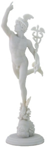 Flying Mercury Sculpture - Roman God Mercury - H: 14.5 Inch Marble Finish - M...