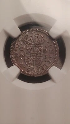 1719 CA JJ España 1/2 Real Philippus Variedad NGC MS63 Solo 1 Finer 1345 Foto 1 de 4