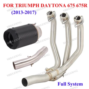 Slip On For Triumph DAYTONA 675 675R 2013-2017 Escape Full Exhaust System Carbon - Picture 1 of 5