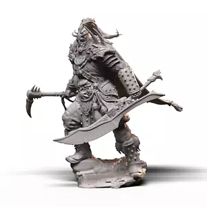 Stampa 3D Resina Figurina Da Esposizione Guerriero Nordico 1 In Kit - Foto 1 di 10