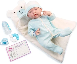 - La Newborn Nursery | 8 Piece Bunting Soft Body Baby Doll Gift Set | 15.5" Life - Picture 1 of 12
