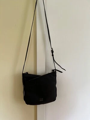 KOOBA-Black Leather Double Compartment Crossbody Bag-EUC - Image 1 of 4