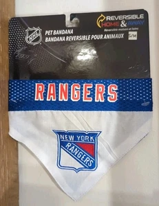 Bandana cane reversibile NHL New York Rangers ricamo squadra nome logo casa/fuori casa  - Foto 1 di 6