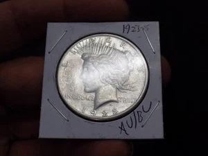 PEACE SILVER DOLLAR 1923 s key better date frosty au/bu - Picture 1 of 3