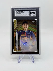 2020 Yuki Tsunoda SGC 9 MT Auto 10 Topps Chrome F1 Gold Wave Ref. F1A-YT 16/50 - Picture 1 of 2