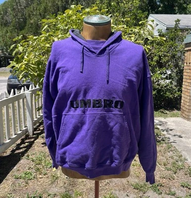 Pulôver com capuz vintage Umbro unissex roxo tamanho G futebol feito nos EUA vintage - Imagem 1 de 4
