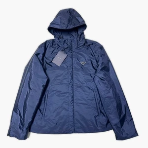 100% AUTHENTIC PRADA RE-NYLON SIZE 52 L XL LARGE JACKET MENS BLUE NAVY LIGHT - Picture 1 of 21