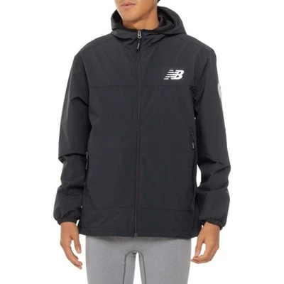 New Balance Hooded Dobby Mesh Lined Wind Water Resistant Jacket Mens Size Large - Image 1 of 4