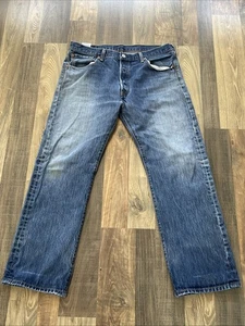 Levi's 501 Denim Blue Jeans Blue actual size is W36 L29.5 - Picture 1 of 19
