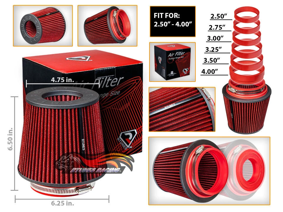 Filtro seco de admisión de aire frío universal redondo ROJO para Blazer/Camaro/Capital/Captiva Foto 1 de 1