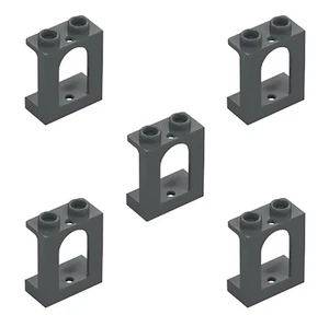 5 New LEGO Dark Stone Grey 1x2x2 Castle Windows 90195 panel window frame gray - Picture 1 of 6