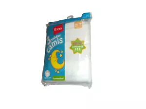 HANES GIRLS TODDLER CAMIS SHIRTS 3 PK SIZE 2T-3T WHITE COTTON TAGLESS NEW SEALED - Picture 1 of 15