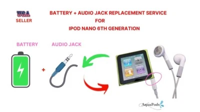 Battery+Audio Jack+Bad Power Button Replacement Service for iPod Nano 6th Gen - Image 1 of 2