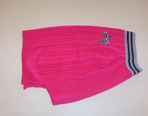 Knit Dark Pink Cable Stripe Design Light Weight Dog Sweater Medium  - Picture 1 of 3
