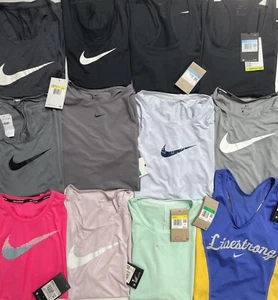 NIKE Womens DRI-FIT Running/Training Racerback ASSRTD Tank Tops; Size XS-XL NWT - Picture 1 of 37