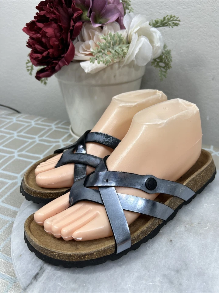 Betula by Birkenstock Mia Glossy Silver Straps Sandals Women’s Size EU 38 US 7 M - Image 1 of 4