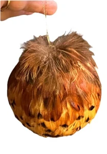Grouse Feather Large 4” Round Christmas Ornament - Picture 1 of 6