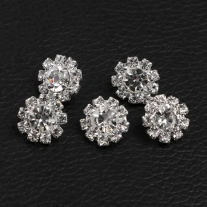 5Pcs 12mm Round Rhinestone Shank Button Sewing Craft Embellishment DIY - Picture 1 of 6