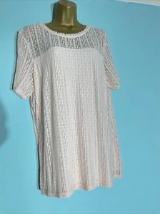 womens Dorothy Perkins Plus Size Uk 20 Peach Overlay Short Sleeve Casual blouse - Picture 1 of 7