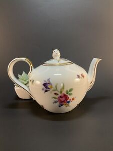 Vtg. Tea Pot Meissen Gardens Porcelain OSCAR SCHALLER WINTERLING Bavaria Germany