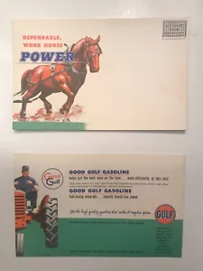Cartolina Pubblicitaria Benzina GULF Vintage Consegna Fattoria - Foto 1 di 3