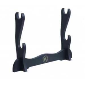 Soporte doble para espada de madera negro - Imagen 1 de 1