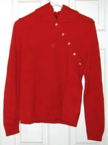 RED COTTON SWEATER by Lauren Ralph Lauren (100% cotton) sz M - Picture 1 of 1