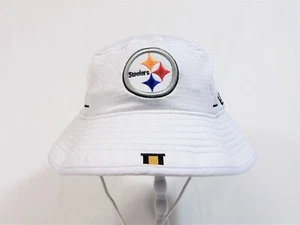 Sombrero de cubo New Era NFL 100th Pittsburgh Steelers en el campo lateral talla S/M RARO - Imagen 1 de 7