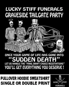 Beerdigung Grab Engel Teufel plötzlicher Tod Heckklappe Party Hoodie Sweatshirt - Bild 1 von 12