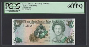 Cayman Islands 5 Dollars 2005 (2009) P34b Uncirculated Grade 66 - Picture 1 of 2