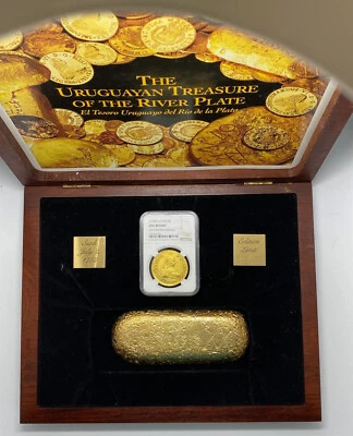 Набор серебряных слитков Uruguayan Treasure of The River Plate 1750 SO J 8 эскудо и 26 унций - Изображение 1 из 4