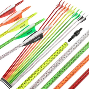 30" Carbon Arrows Archery SP500 Screw Tips 100gr Compoundbow Recurve Bow Hunting - Picture 1 of 18
