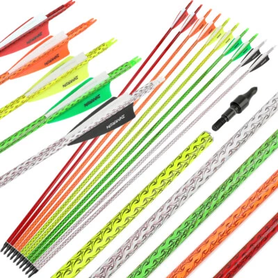 30" Carbon Arrows Archery SP500 Screw Tips 100gr Compoundbow Recurve Bow Hunting - Image 1 of 4