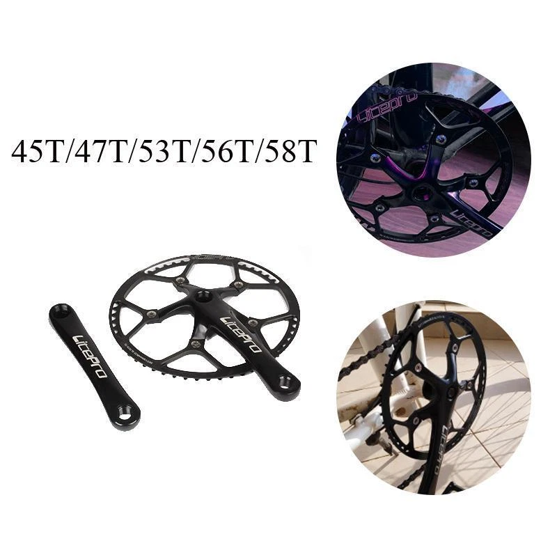 Single Speed 45T/47T/53T/56T/58T 170mm Crank Arm Mountain Bike Chainset 130BCD . - Image 1 of 1