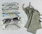 LOT OF 5 READING GLASSES (+2.25)  WITH EYE GLASS STORAGE BAGS **QUICK SHIP**